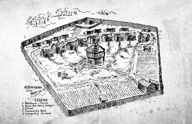 Zeichnung des Fort Germanna in Virginia