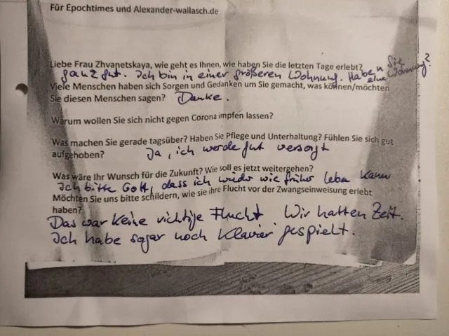 Lebenszeichen einer Untergetauchten: Inna Zhvanetskaya dankt ihren Unterstützern.