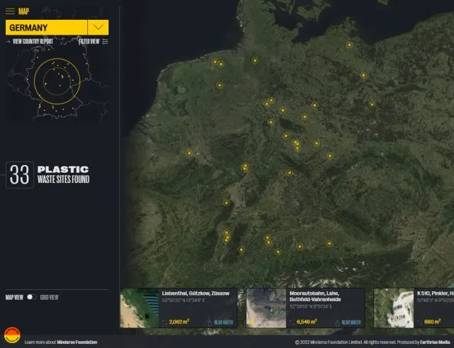 Entdeckte Müllberge in Deutschland.