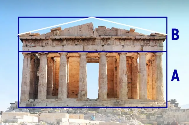 Goldene Schnitt im Parthenon (Athen, Griechenland)