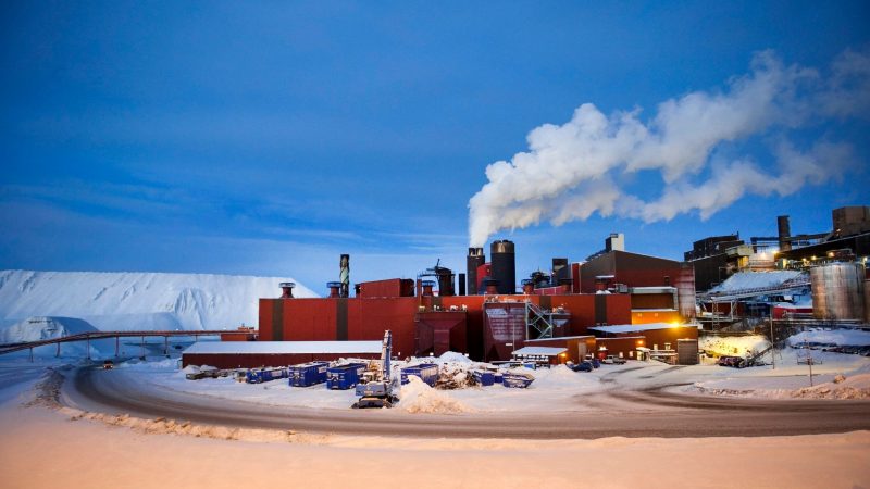 Ansicht des schwedischen Bergbauunternehmens LKAB im Industriegebiet in Kiruna. Im hohen Norden Schwedens sind bedeutende Vorkommen an seltenen Erden entdeckt worden.