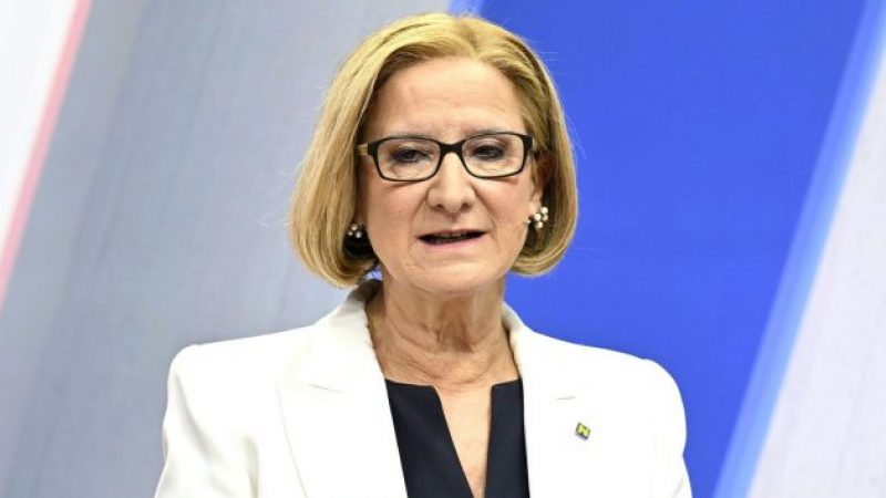 Landeshauptfrau Johanna Mikl-Leitner (ÖVP) während der Elefantenrunde zur Niederösterreich-Wahl in St. Pölten.