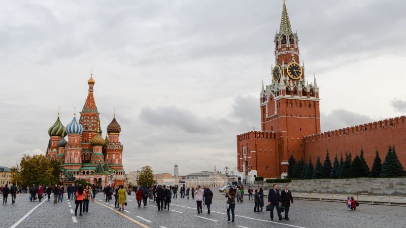 Blick auf den Roten Platz und den Kreml in Moskau.