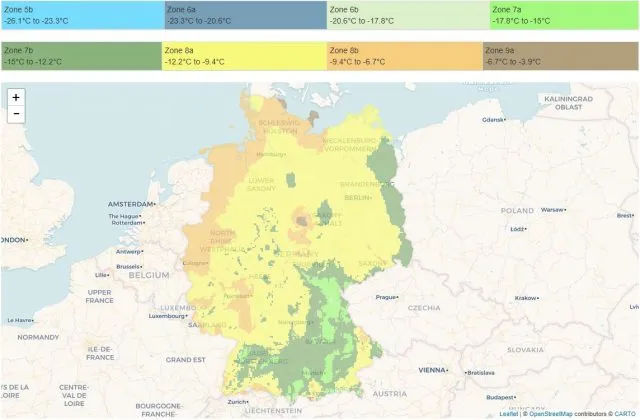 Was wächst in welchem Garten? Wann beginnt das Gartenjahr? Der Winterhärteatlas kann Auskunft geben.
