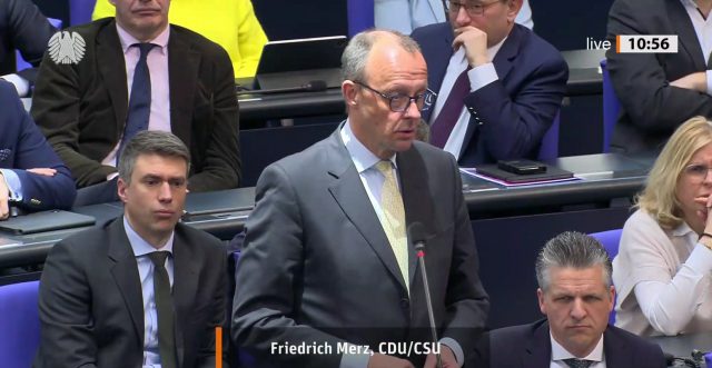 Friedrich Merz (CDU) im Bundestag. Foto: Screenshot Bundestag.de