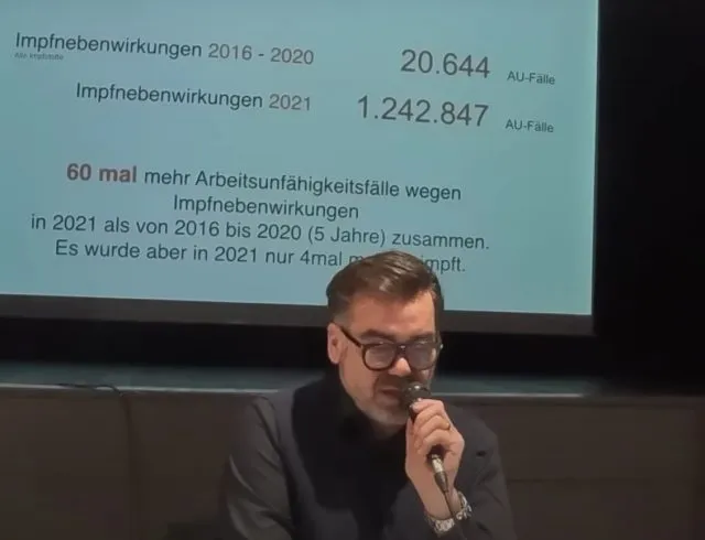 Allein 2021 gab es rund 60 Mal so viele Arbeitsunfähigkeitsbescheinigungen wegen Impfnebenwirkungen als in den fünf Jahren davor. Foto: Screenshot/YouTube/CastorTVLive