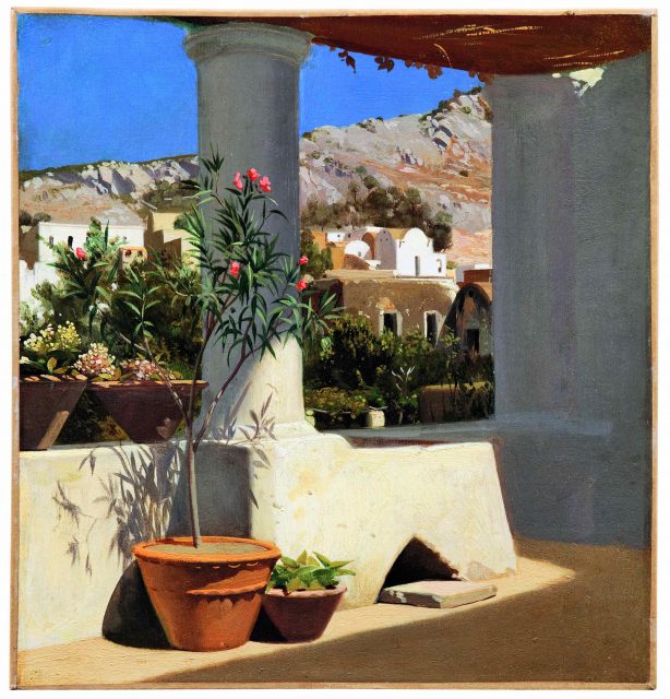 Ölmalerei „Terrasse auf der Insel Capri“ (1859)