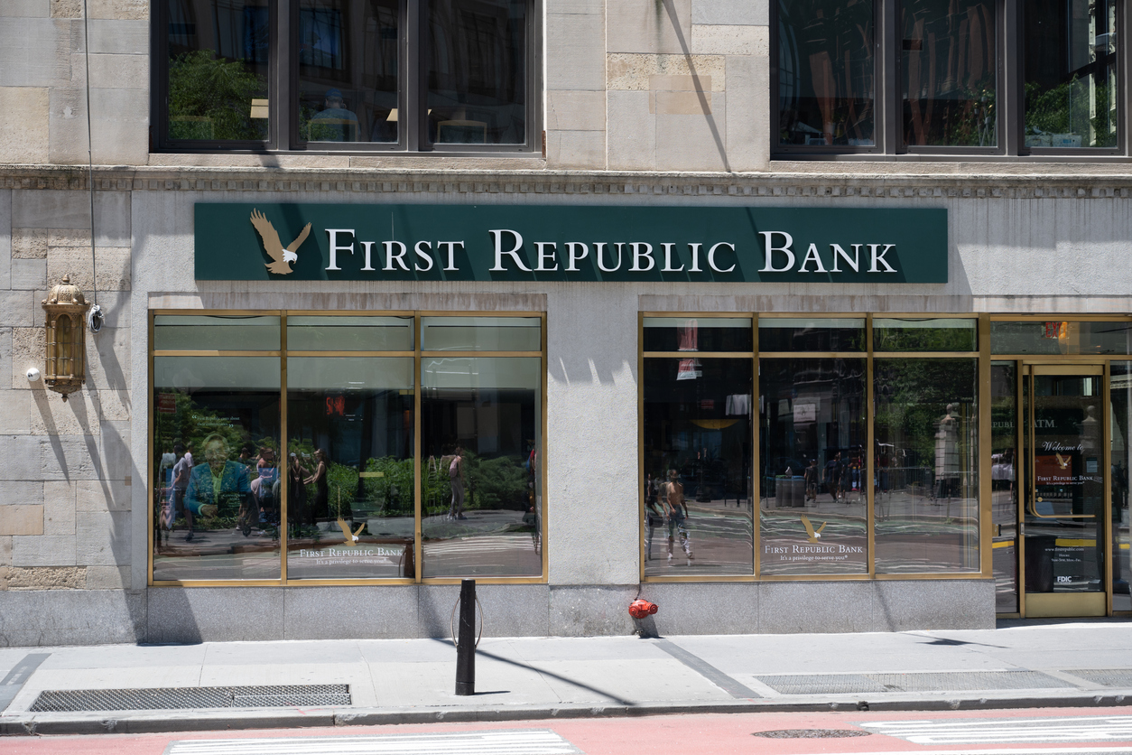 Im Sinkflug Aktie der First Republic Bank fiel heute um 17 Prozent