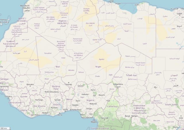 Im Zentrum Westafrikas liegt das Binnenland Niger. Foto: Screenshot/OpenStreetMap.org