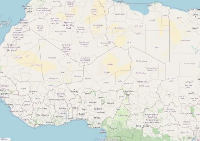 Im Zentrum Westafrikas liegt das Binnenland Niger. Foto: Screenshot/OpenStreetMap.org