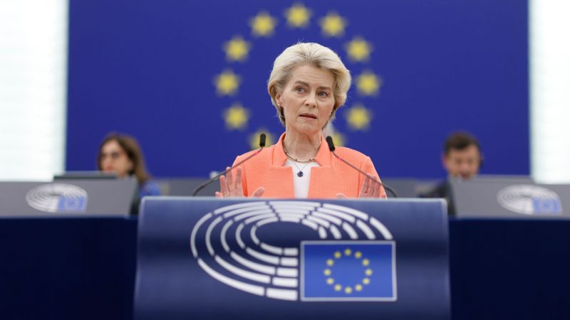 EU-Kommissionspräsidentin Ursula von der Leyen im Europäischen Parlament in Straßburg.