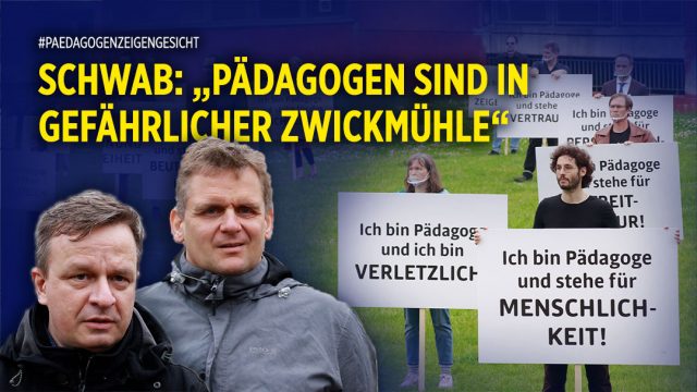Stiller Protest vor dem Landtag NRW: „Pädagogen zeigen Gesicht“