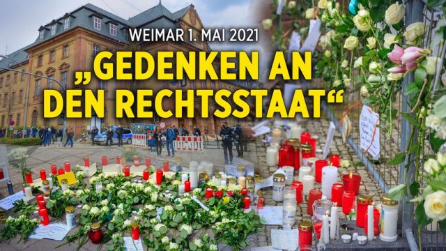 „Zum Gedenken an den Rechtsstaat“ – Weiße Rosen und Kerzen in Weimar am 1. Mai