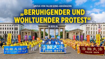 Umzug durch Berlin: Anhänger der Meditationspraktik Falun Gong demonstrieren in der Hauptstadt