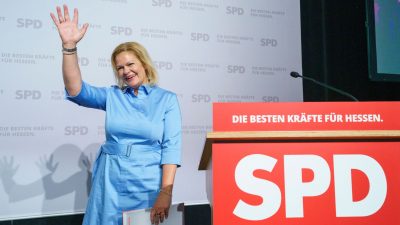 Bundesinnenministerin Nancy Faeser hat die hessische SPD auf einen intensiven Wahlkampf eingeschworen. «Machen wir uns auf den Weg heute mit einem wunderbaren Programm», rief Hessens SPD-Chefin am Samstag bei einem Landesparteitag in Hanau knapp vier Monate vor der Landtagswahl.
