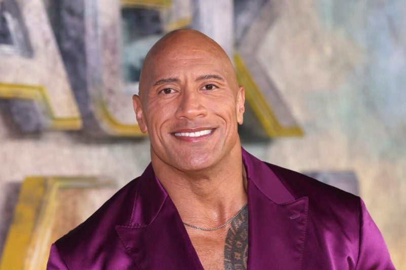 Stolzer Papa: Dwayne «The Rock» Johnson.