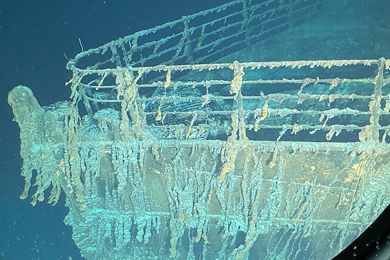 Dieses undatierte Foto zeigt den Bug der «Titanic». Im Nordatlantik suchen Rettungskräfte fieberhaft nach dem Tauchboot «Titan», das mit fünf Insassen auf dem Weg zum Wrack der «Titanic» war.