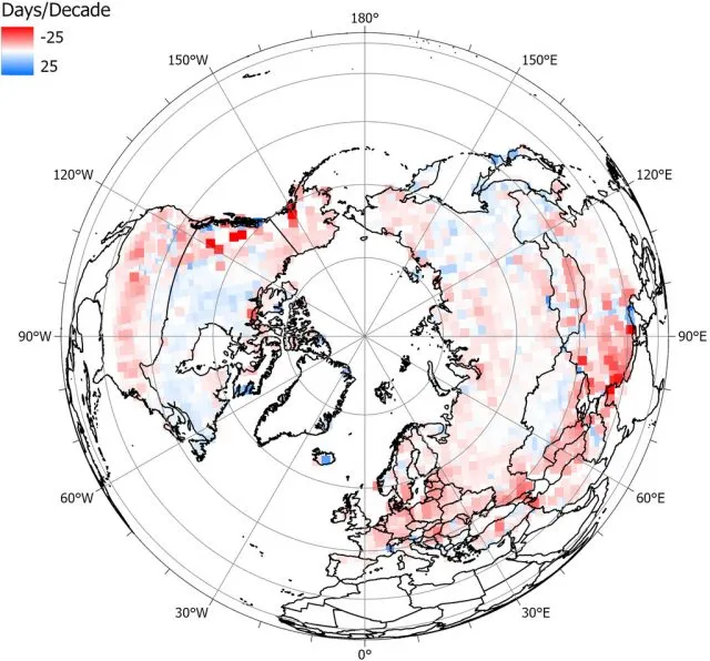 Mehr Schnee in Kanada und Island, weniger Schnee in den USA und Deutschland.
