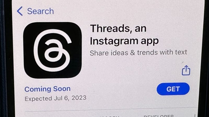 Die Ankündigung der Social-Media-App Threads wird im US-amerikanischen App Store von Apple angezeigt.