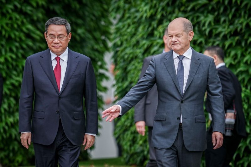 Bundeskanzler Olaf Scholz empfängt am 20.06.2023 Chinas Ministerpräsident Li Qiang in Berlin. Das Land gilt als Partner, Wettbewerber und systemischer Rivale.