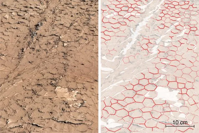 Die neu entdeckten Schlammrisse auf dem Mars
