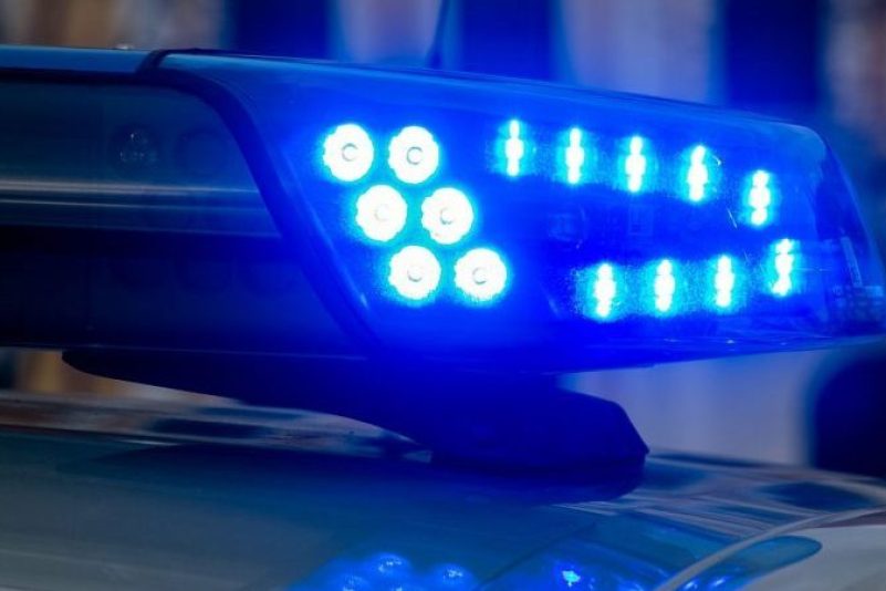 Ein Blaulicht der Polizei leuchtet auf. (Symbolbild)