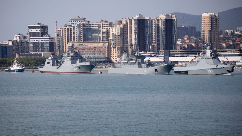 Russische Kriegsschiffe in Noworossijsk: Die im Gebiet Krasnodar gelegene Hafenstadt ist ein Stützpunkt der russischen Schwarzmeerflotte.