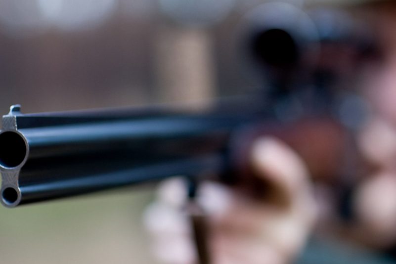 Ein Mann zielt mit seinem Jagdgewehr. (Symbolbild)