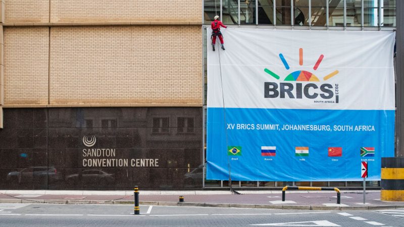 Das Sandton Convention Center in Johannesburg, Südafrika. Der 15. BRICS-Gipfel wird vom 22. bis 24. August dort stattfinden.