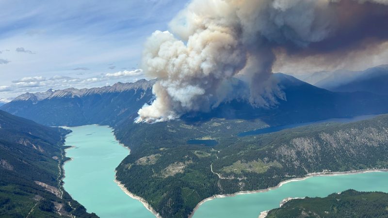 Waldbrände lodern nahe des Downton Lake im südlichen Teil von British Columbia.