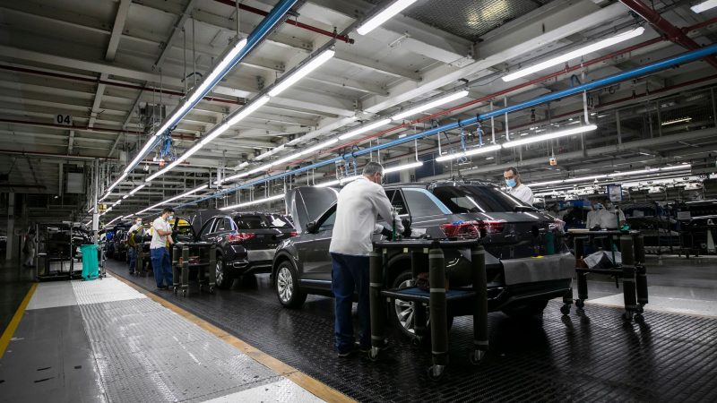 Die Produktion im VW-Montagewerk im portugiesischem Palmela steht vorerst still.
