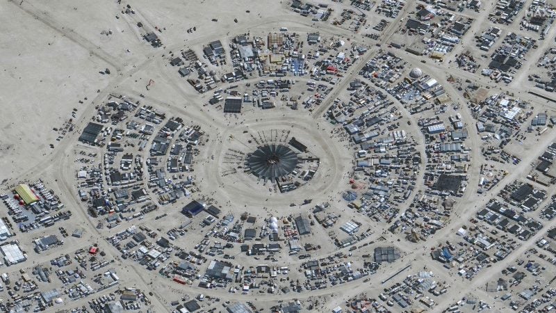 Satellitenfoto vom Burning Man Festival am 28. August.