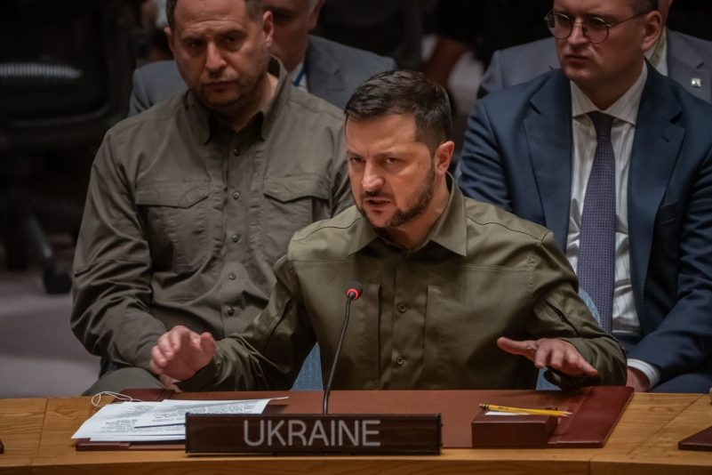Wolodymyr Selenskyj spricht im UN-Sicherheitsrat.
