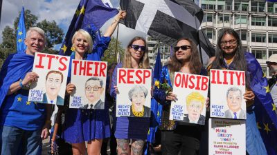 Proteste in London: Brexit-Gegner für britischen EU-Wiederbeitritt