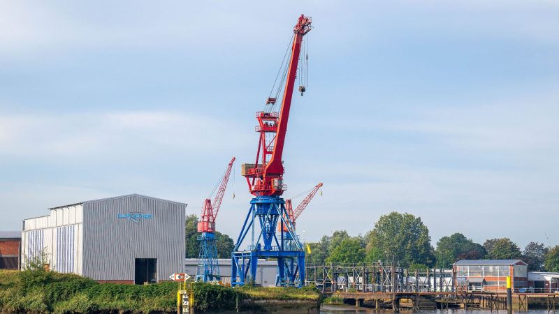 Die Elsflether Werft an der Hunte in Niedersachsen.