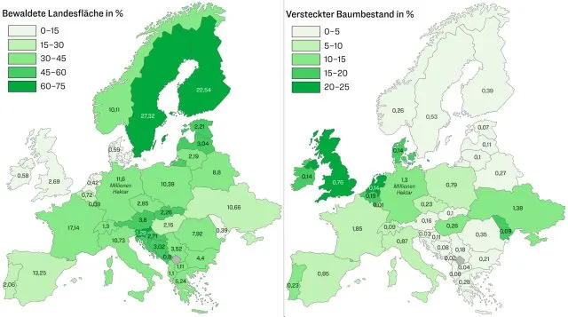 Bekannten und versteckte Bäume in Europa