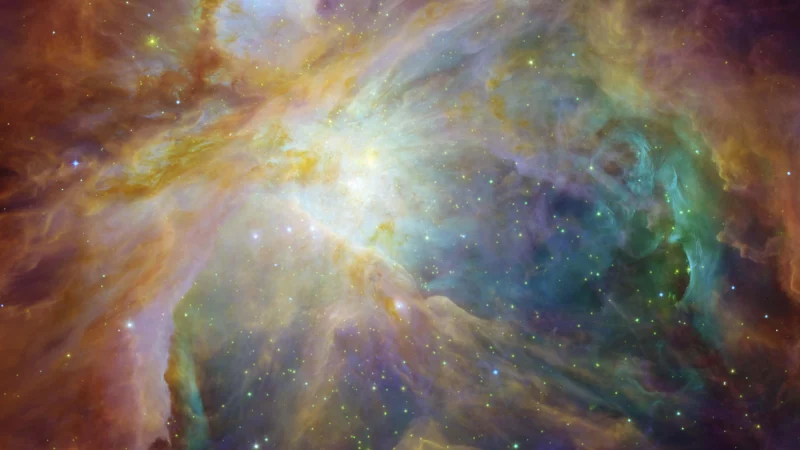 Junge Planeten schweben paarweise durch den Orionnebel