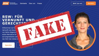 Fake: Website von Wagenknechts BSW-Partei