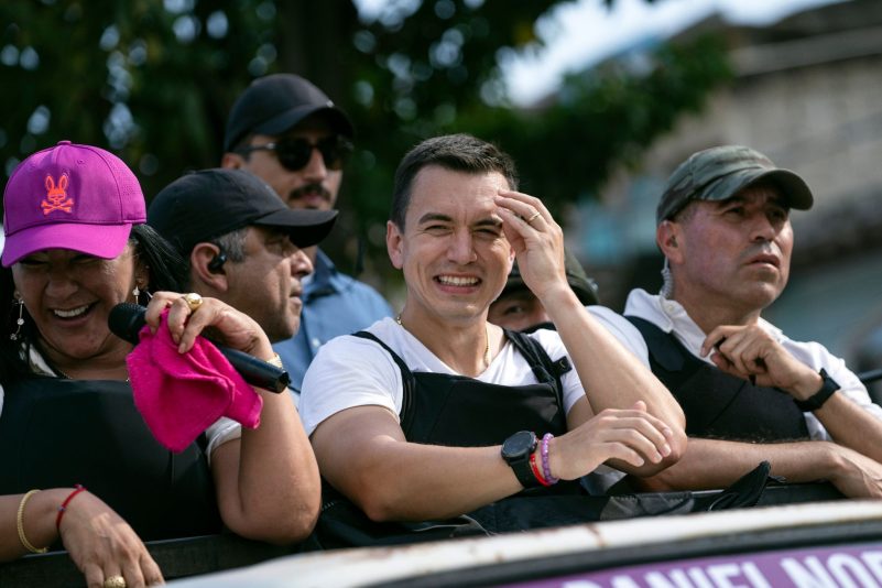 Daniel Noboa (M) gilt als Mitte-Rechts-Politiker.