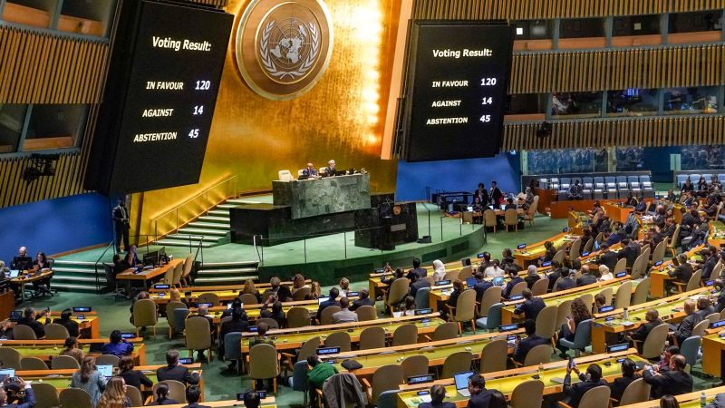 Abstimmung bei der UN-Vollversammlung.