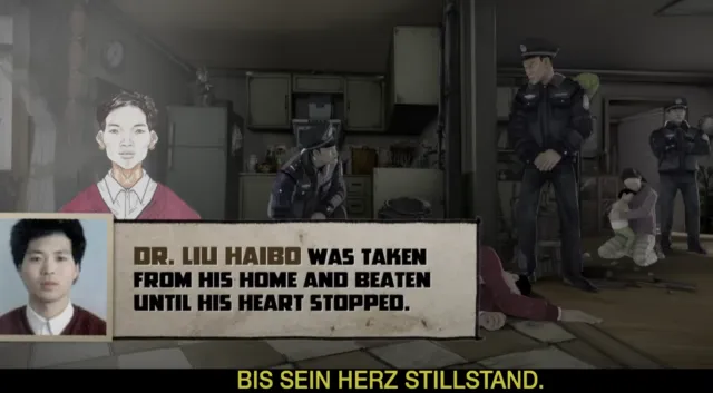 Szenebild aus dem Dokumentarfilm &quot;Eternal Spring - Chinas gehacktes Staats-TV&quot; über dden Kampf von Falun Gong-Praktizierenden gegen die staatliche Lügenpropaganda. Foto: YouTube/ARTEde