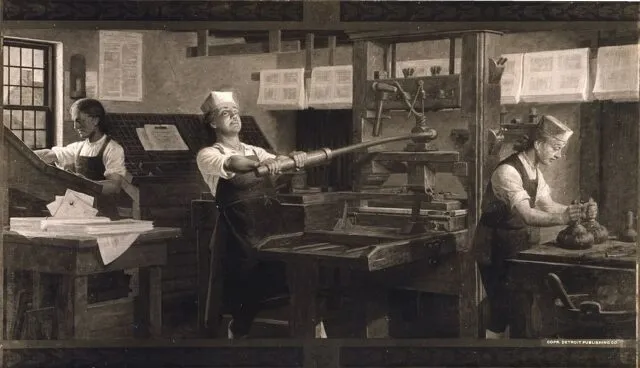 Benjamin Franklin unterhielt viele Druckereien mit denen er offiziell Geldscheine druckte