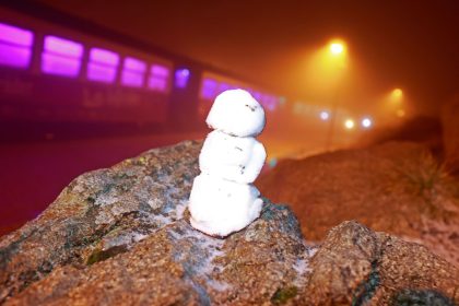 Erster Schnee des Winters auf dem Brocken