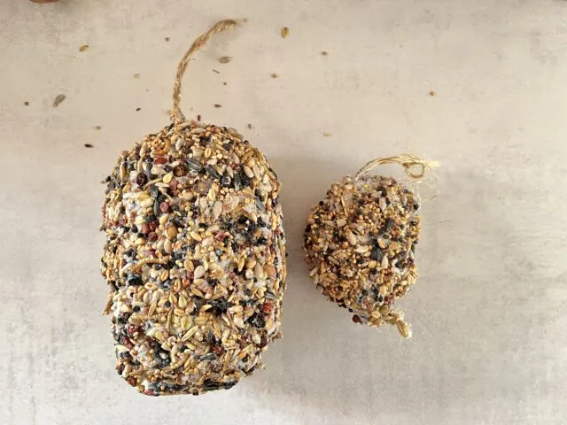 Die fertigen Vogelknödel
