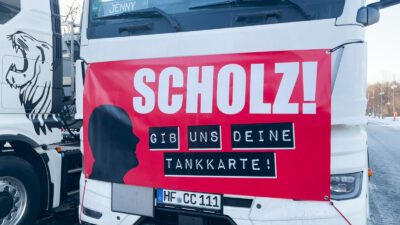 Protest der Lkw-Fahrer in Berlin: „Wir stehen vor existenziellen Problemen“