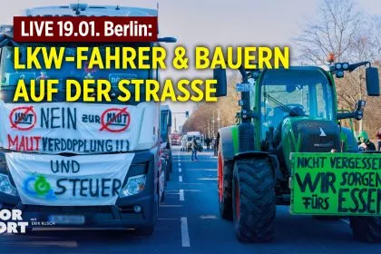 „Wir stehen am Wendepunkt“ – LKW-Fahrer und Bauern protestieren vorm Brandenburger Tor