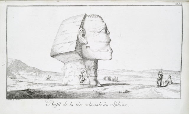 Zeichnung der Sphinx ohne Nase