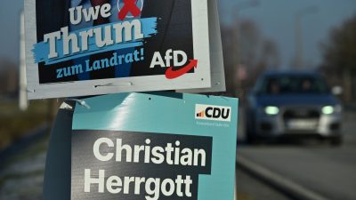 Gehen bei der Landratswahl im Saale-Orla-Kreis am 28. Januar in eine Stichwahl: AfD-Kandidat Uwe Thrum und CDU-Politiker Christian Herrgott.
