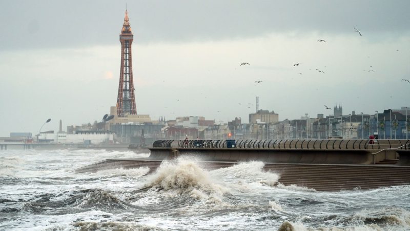 Hohe Wellen in Blackpool.