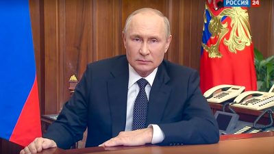 Es wird damit gerechnet, dass Wladimir Putin bei seiner Rede unter anderem auf Russlands Kriegsziele in der Ukraine eingehen wird.